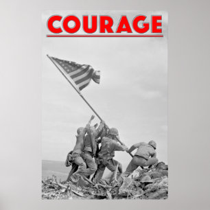 WW2 COURAGE - Schlacht von Iwo Jima Poster