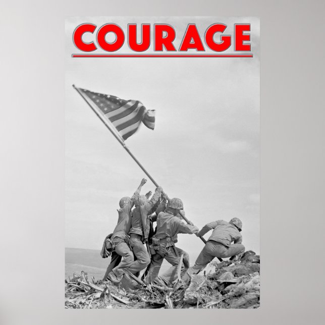 WW2 COURAGE - Schlacht von Iwo Jima Poster (Vorne)