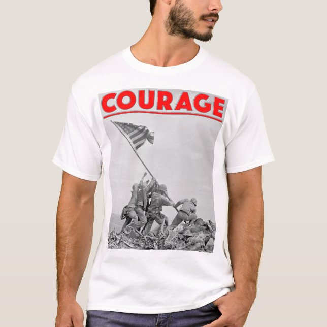 WW2 COURAGE - Schlacht von Iwo Jima T-Shirt (Vorderseite)