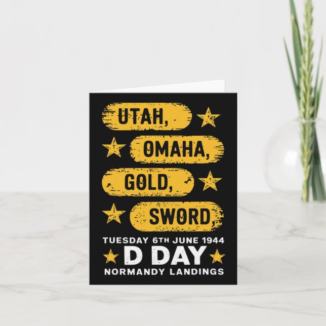 Ww2 D Day Beaches Weltkrieg 2 Army Hero Normandie  Karte (Vorderseite)