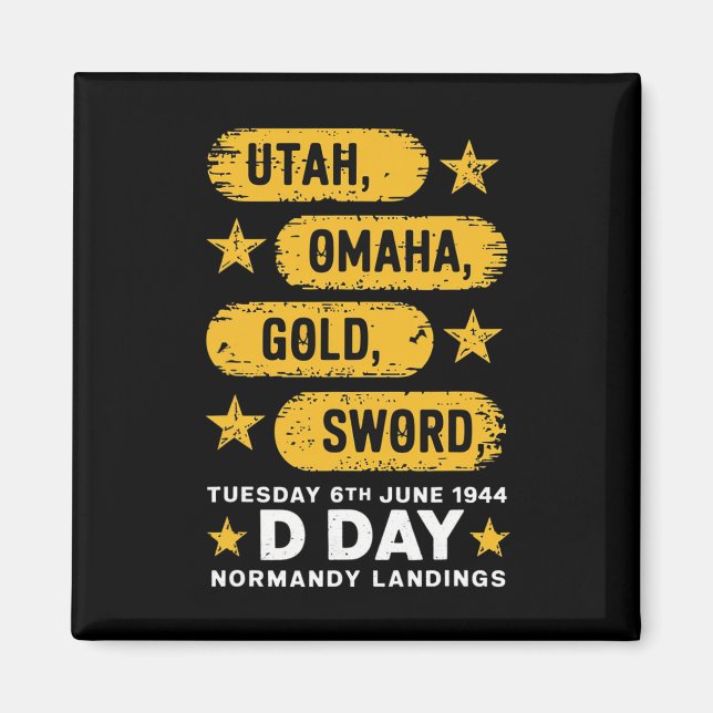 Ww2 D Day Beaches Weltkrieg 2 Army Hero Normandie  Magnet (Vorne)