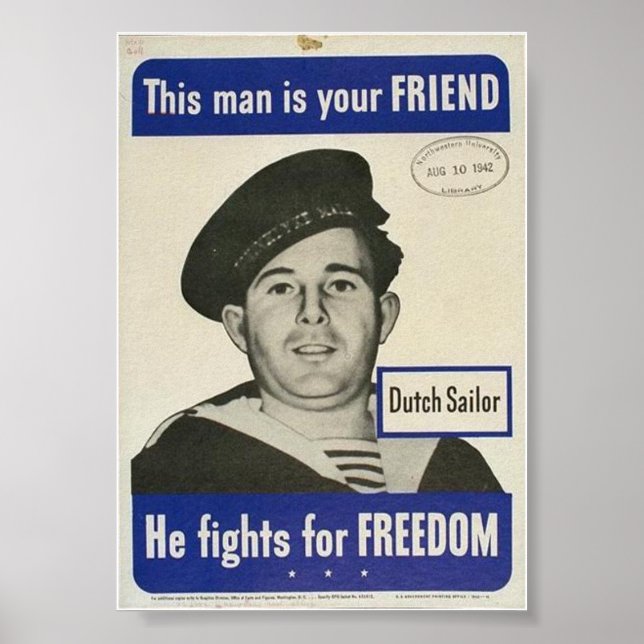 WW2 Dutch Sailor sieht BETRUNKEN aus! Poster (Vorne)