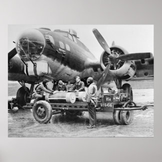 WW2 Flugzeug und Crew: 1940er Poster