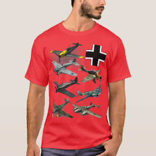 WW2 German Fighter Flugzeug JU87 Stuka Bf 109 ME 2 T-Shirt