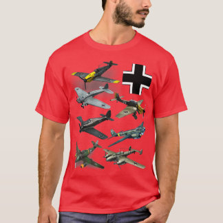 WW2 German Fighter Flugzeug JU87 Stuka Bf 109 ME 2 T-Shirt