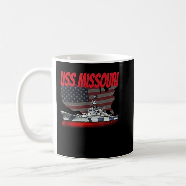 WW2 & Kalter Krieg Veteran Battleship USS Missouri Kaffeetasse (Links)