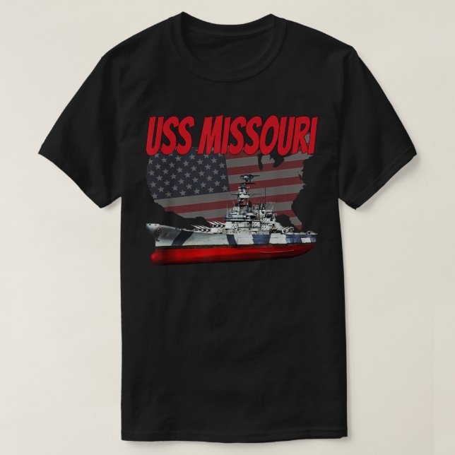 WW2 & Kalter Krieg Veteran Battleship USS Missouri T-Shirt (Design vorne)