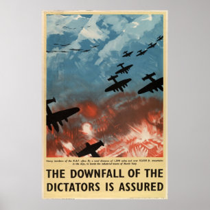 WW2-Krieg Vintage-Propaganda Untergang der Diktato Poster