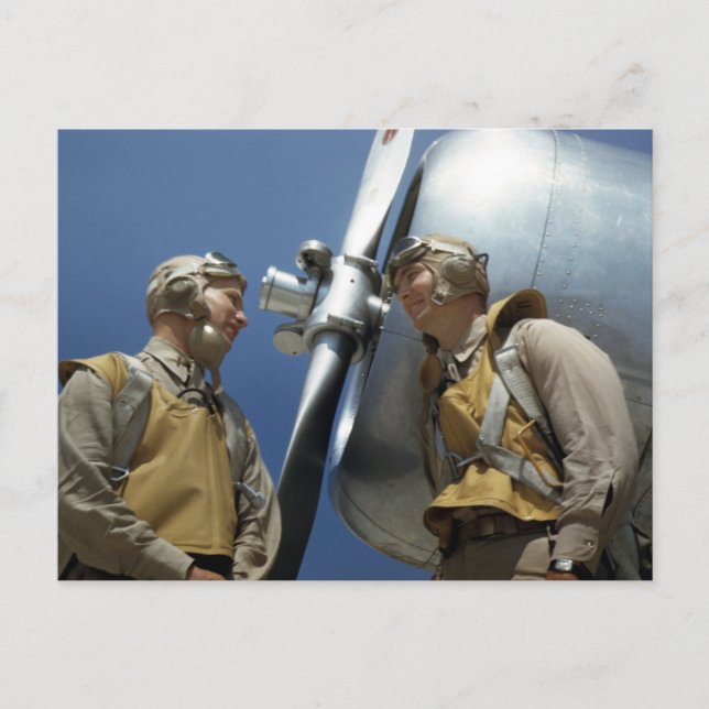 WW2 Marine Corps Aviators Postkarte (Vorderseite)