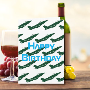 WW2-Militärflugzeug-Fliegen, Luftfahrt-Geburtstag Karte