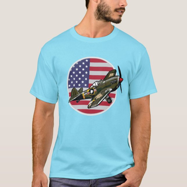 WW2 P-40 Warhawk T-Shirt (Vorderseite)