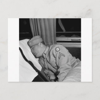 WW2 Soldier Napping, 1943 Postkarte