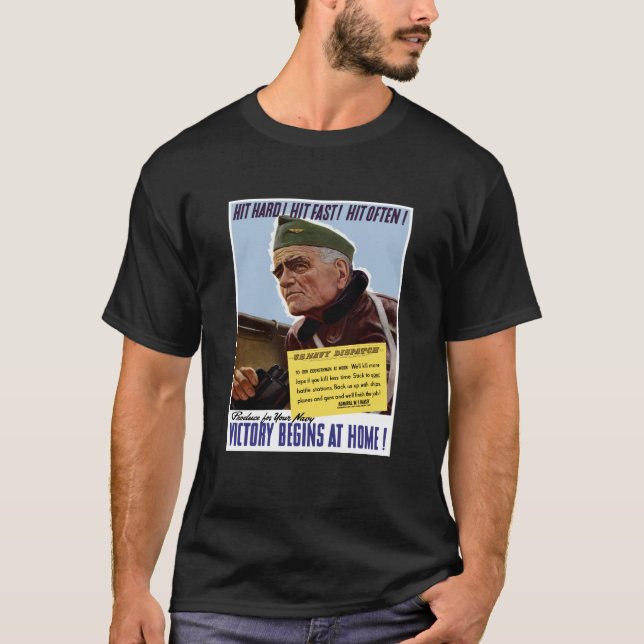 WW2 Stier Halsey Plakat T-Shirt (Vorderseite)