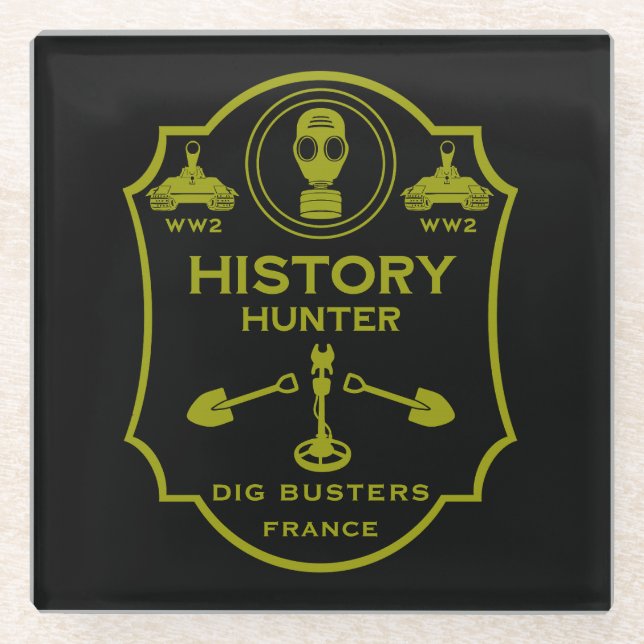 WW2 Trench Battlefield Metal Detecting Club Glasuntersetzer (Vorderseite)