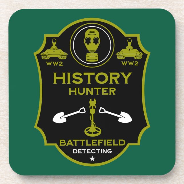 WW2 Trench Battlefield Metal Detectorist Getränkeuntersetzer (Vorderseite)