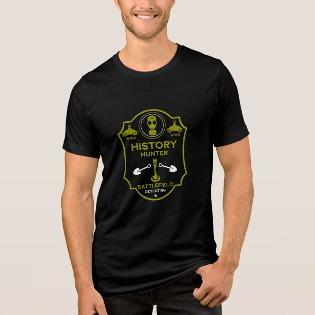WW2 Trench Battlefield Metal Detectorist Tri-Blend Shirt (Vorderseite)