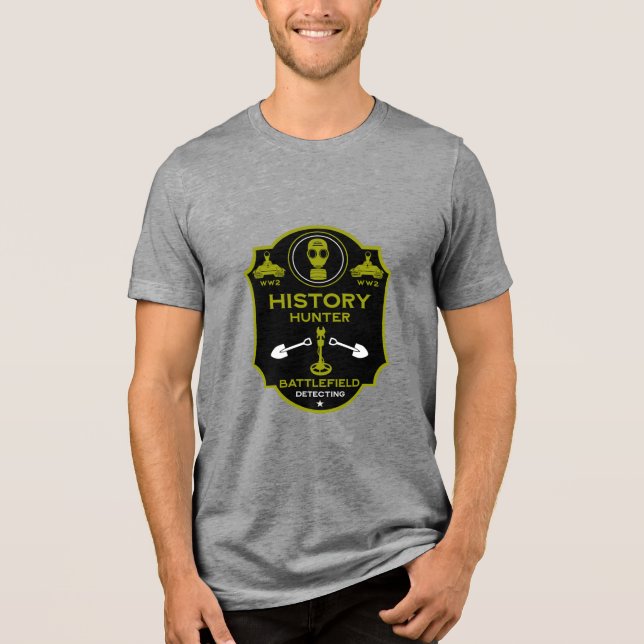 WW2 Trench Battlefield Metal Detectorist Tri-Blend Shirt (Vorderseite)