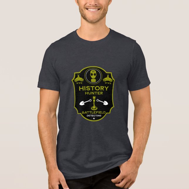 WW2 Trench Battlefield Metal Detectorist Tri-Blend Shirt (Vorderseite)