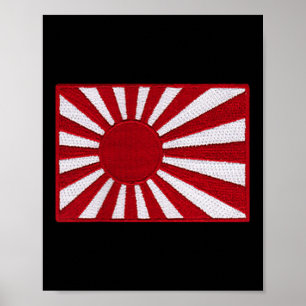 WW2 War Flag Japan Flag Kiste Retro Vintager Patch Poster