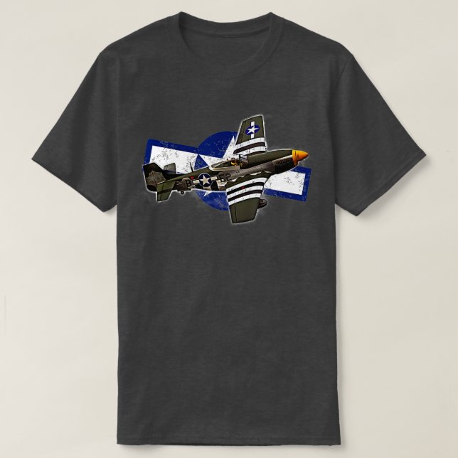 WW2 Warplanes Warbirds P51 Mustang 1 T-Shirt (Design vorne)