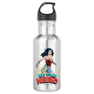 WW84  Be the Hero Wonder Woman Retro Comic Art Edelstahlflasche