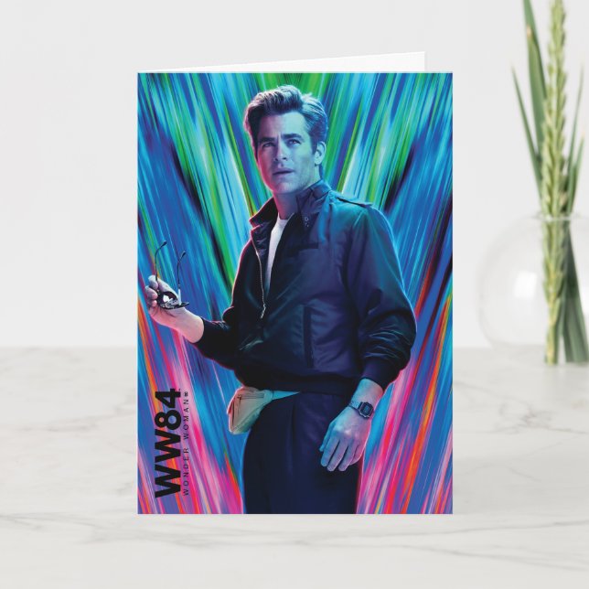 WW84 | Blaugrüner Steve Trevor Kaleidoscope Karte (Vorderseite)