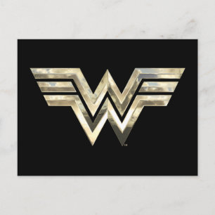 WW84   Golden Wonder Woman Logo Einladungspostkarte