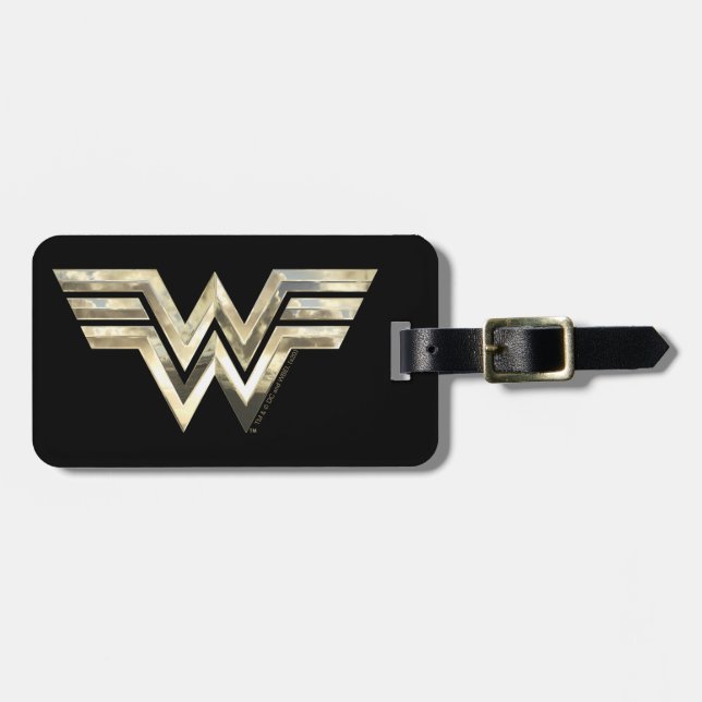 WW84 | Golden Wonder Woman Logo Gepäckanhänger (Vorderseite horizontal)