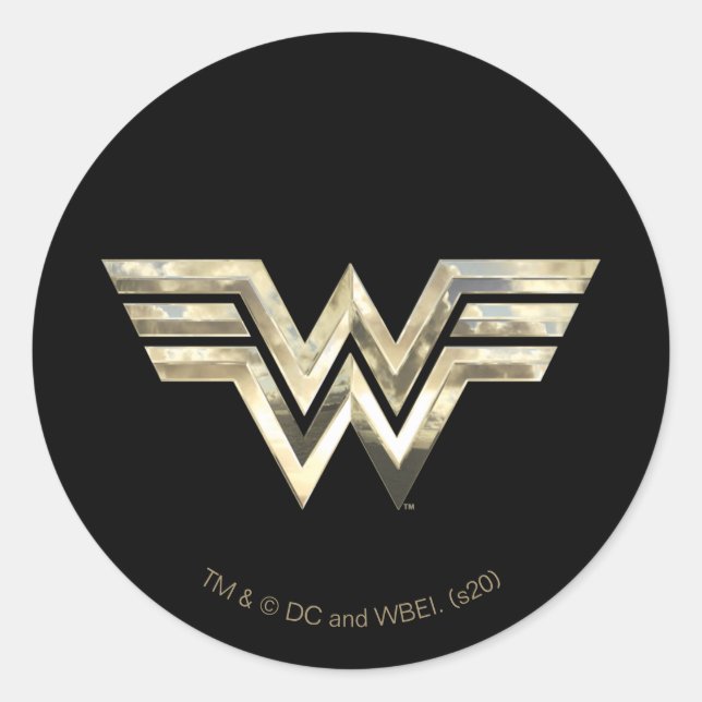 WW84 | Golden Wonder Woman Logo Runder Aufkleber (Vorderseite)