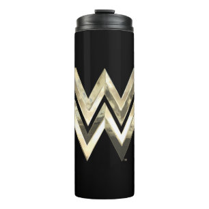 WW84 Golden Wonder Woman Logo Thermosbecher