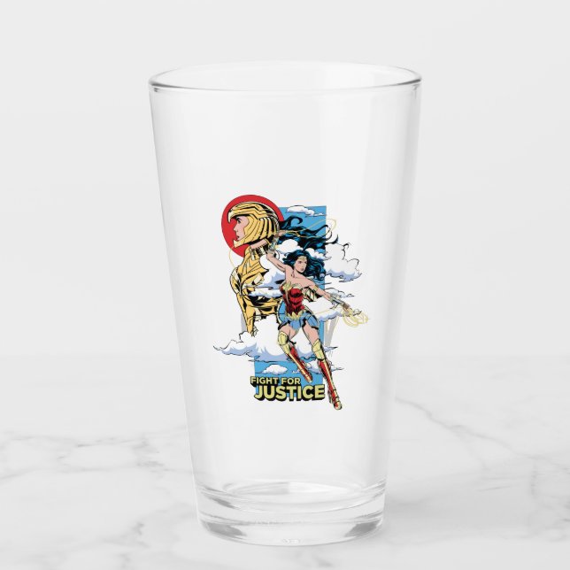 WW84 | Kämpfen um Gerechtigkeit Wonder Woman Retro Glas (Vorderseite)