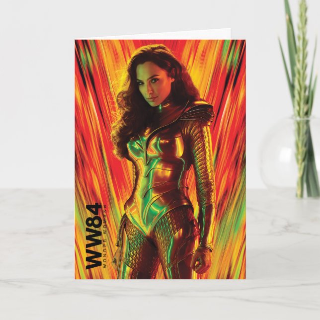 WW84 | Red-Orange Wonder Woman Kaleidoscope Karte (Vorderseite)