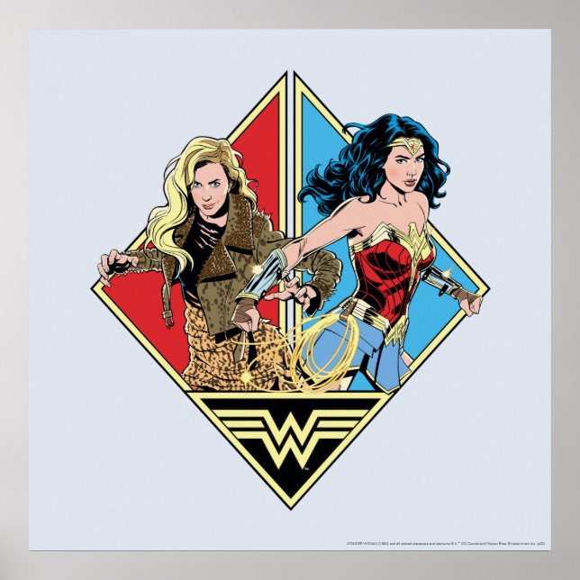WW84 | Retro Comic Barbara Minerva & Wonder Woman Poster (Vorne)