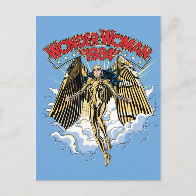 WW84 | Retro Comic Gold Armor Wonder Woman Einladungspostkarte (Vorderseite)