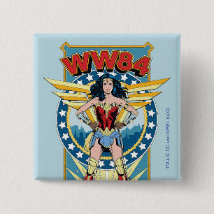 WW84 Retro Comic Wonder Woman Character Abzeichen Button