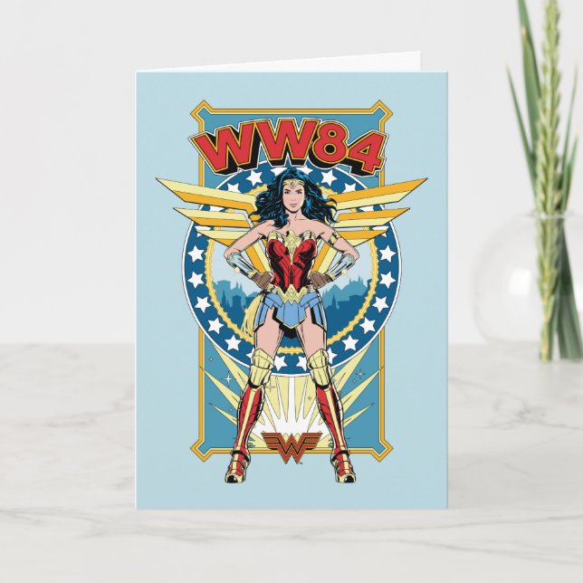 WW84| Retro Comic Wonder Woman Character Abzeichen Karte (Vorderseite)