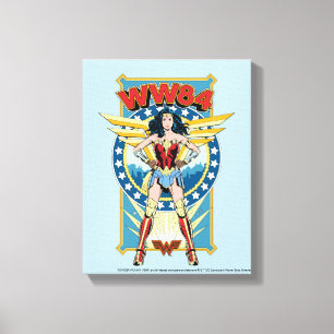 WW84   Retro Comic Wonder Woman Charakter Abzeiche Leinwanddruck