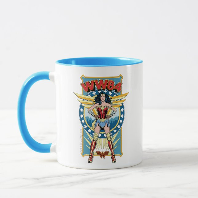 WW84 | Retro Comic Wonder Woman Charakter Abzeiche Tasse (Links)