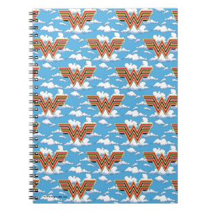 WW84   Retro Comic Wonder Woman Logo Cloud Muster Notizblock