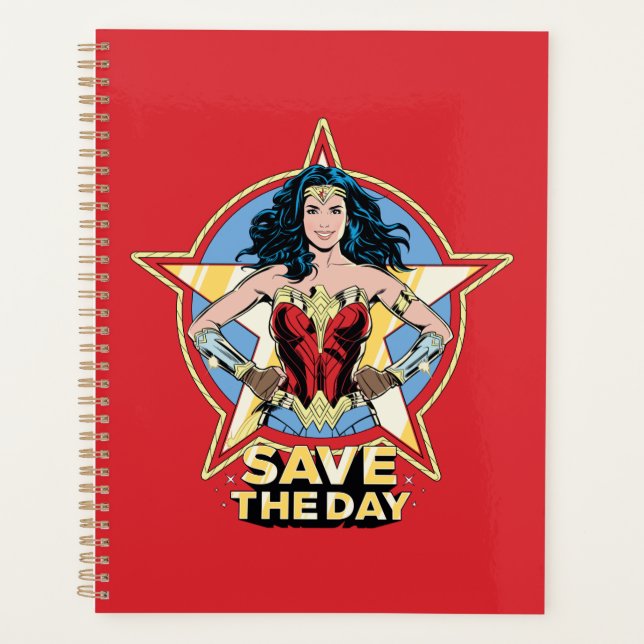WW84 | Rett The Day Wonder Woman Retro Comic Art Planer (Vorderseite)