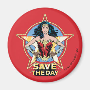 WW84  Retten The Day Wonder Woman Retro Comic Art Magnet