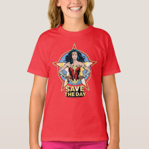 WW84  Retten The Day Wonder Woman Retro Comic Art T-Shirt