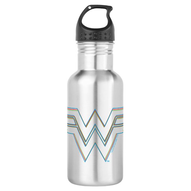 WW84 | RGB Split Wonder Woman Logo Edelstahlflasche (Vorderseite)
