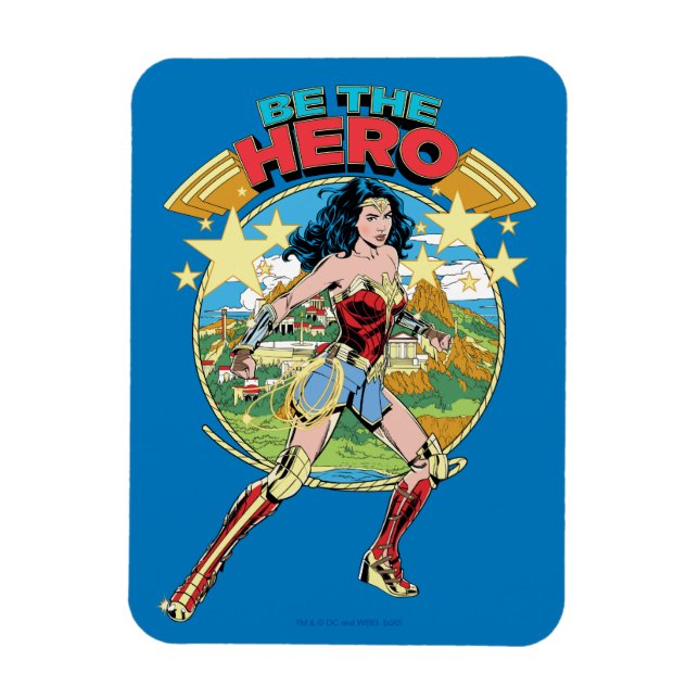 WW84 | Themyscira Wonder Woman Retro Comic Art Magnet (Vertikal)