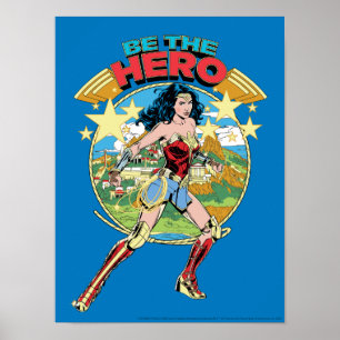 WW84   Themyscira Wonder Woman Retro Comic Art Poster
