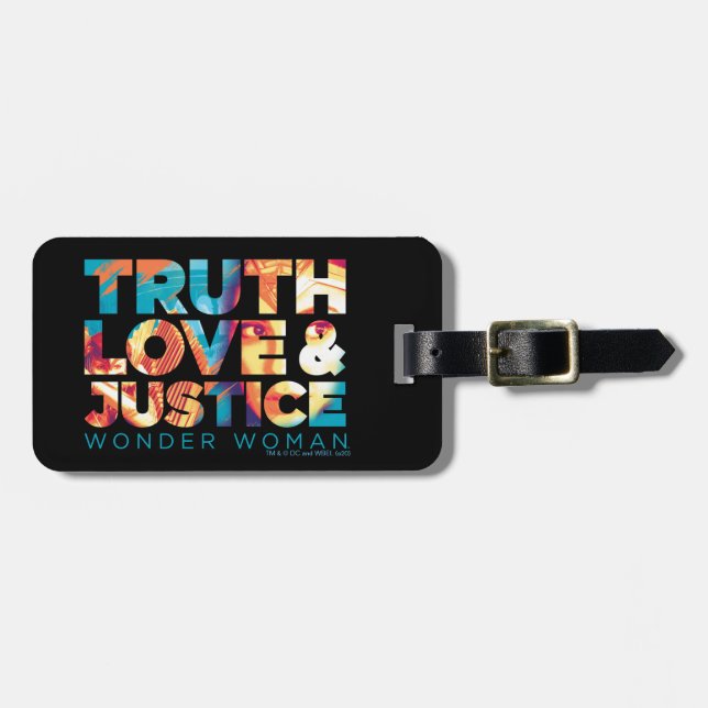WW84 | Truth Liebe & Justice Wonder Woman Cutout Gepäckanhänger (Vorderseite horizontal)