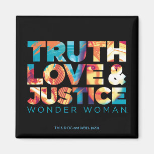WW84   Truth Liebe & Justice Wonder Woman Cutout Magnet