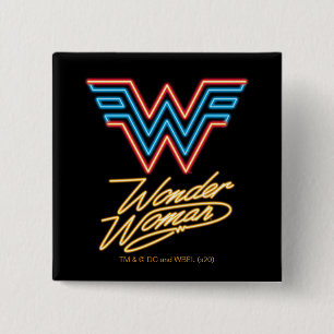 WW84 Woman Neon Light Logo Button