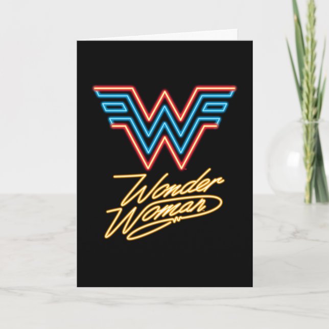 WW84| Woman Neon Light Logo Karte (Vorderseite)