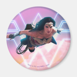 WW84   Wonder Woman Flying Lo Fi Pastel Graphic Magnet